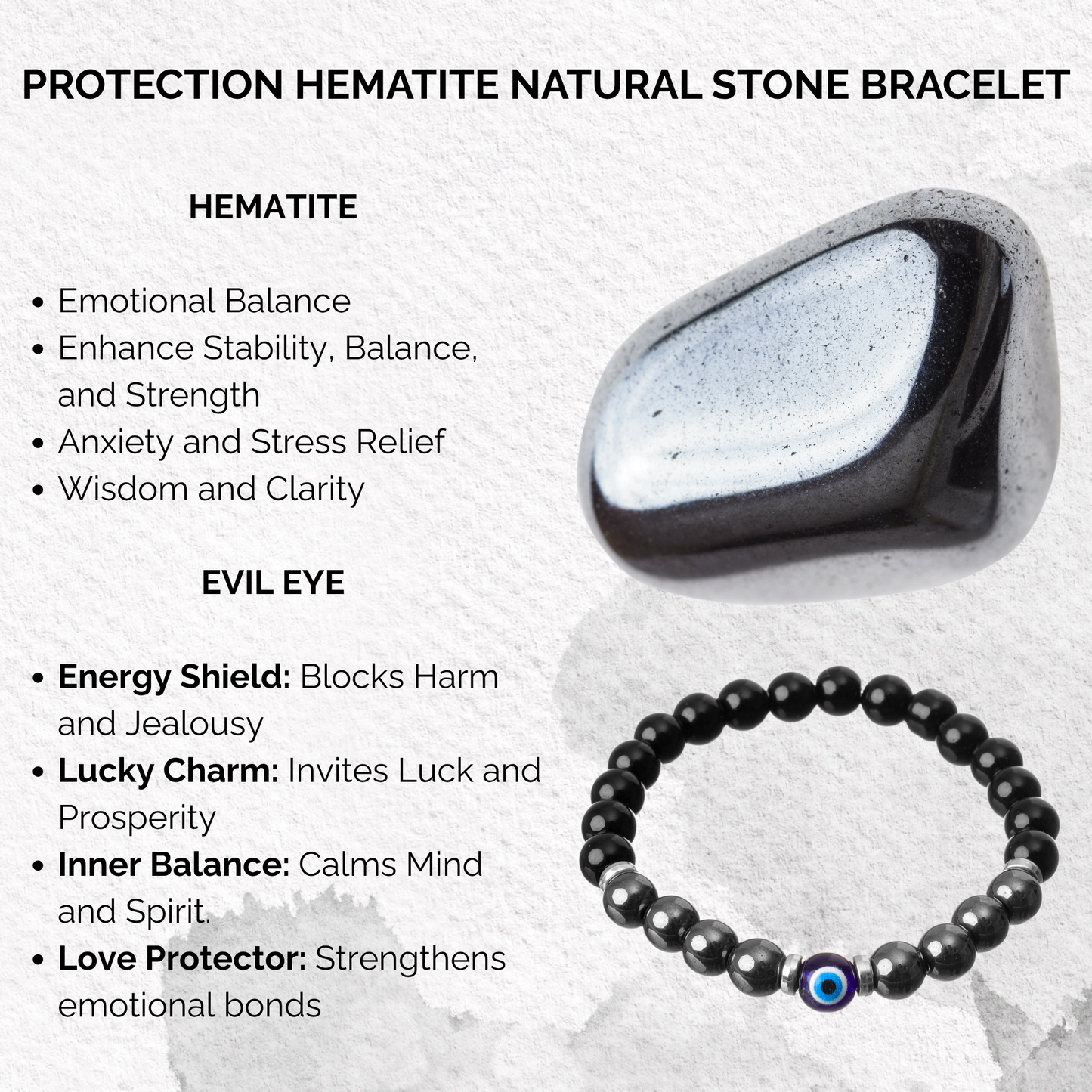 Protection Hematite Natural Stone Bracelet