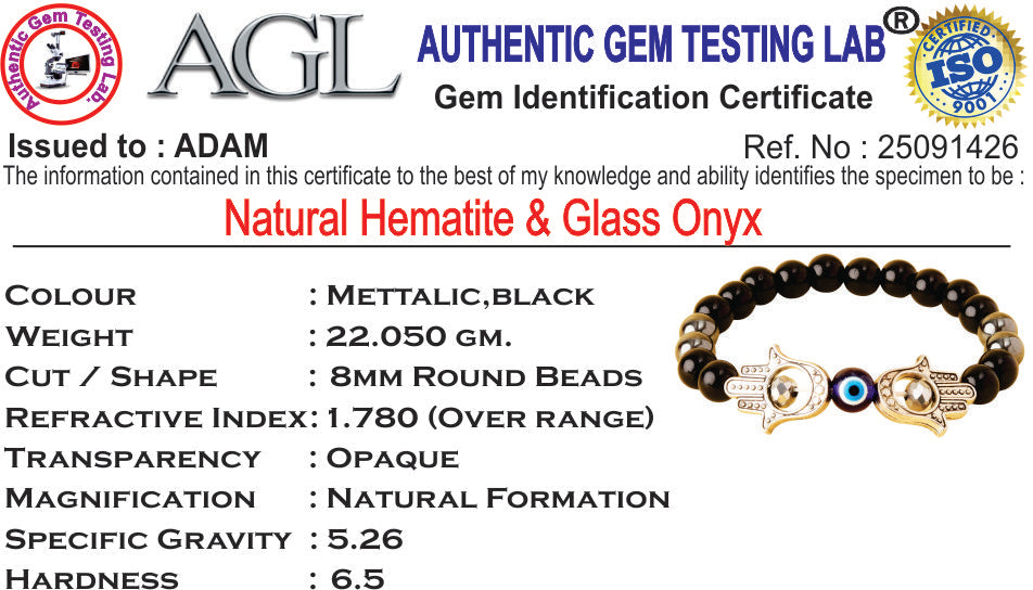Protective Evil Eye Hamsa Natural Stone Bracelet