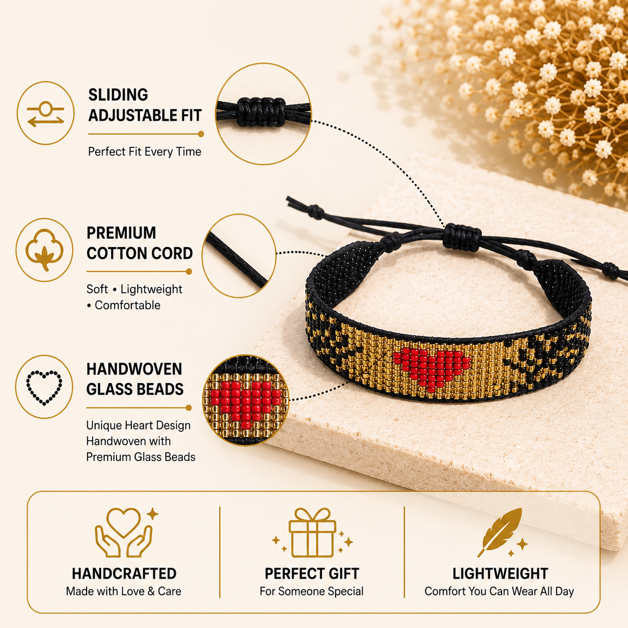 Pure Heart Beaded Bracelet
