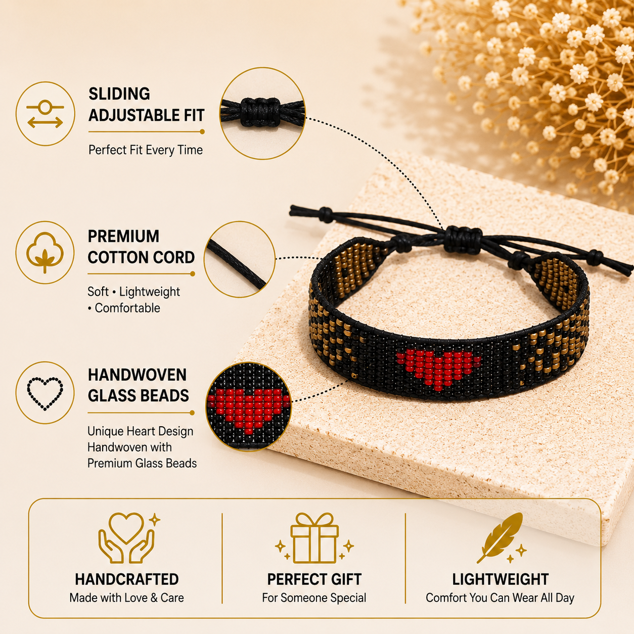 Pure Heart Beaded Bracelet