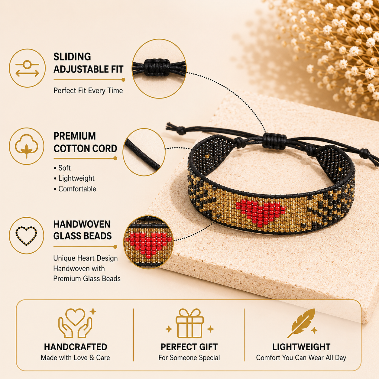 Pure Heart Beaded Bracelet