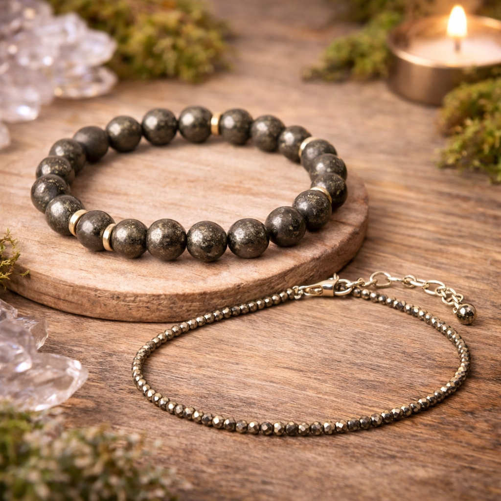 Pyrite Bracelet & Anklet Couple Combo