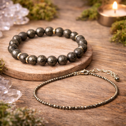 Pyrite Bracelet & Anklet Couple Combo