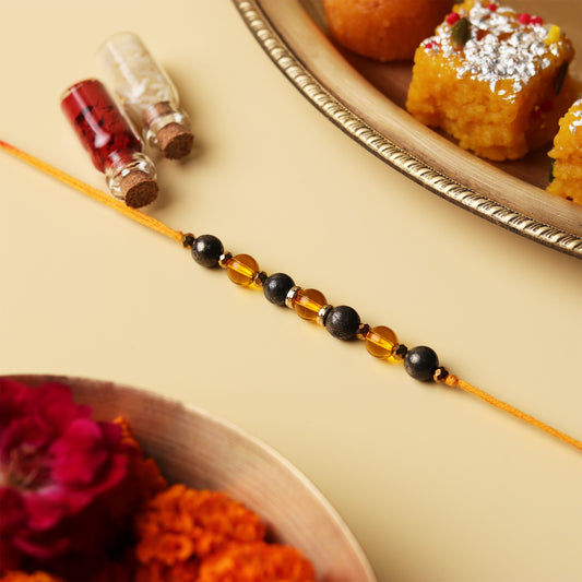 Pyrite & Citrine Natural Stone Rakhi