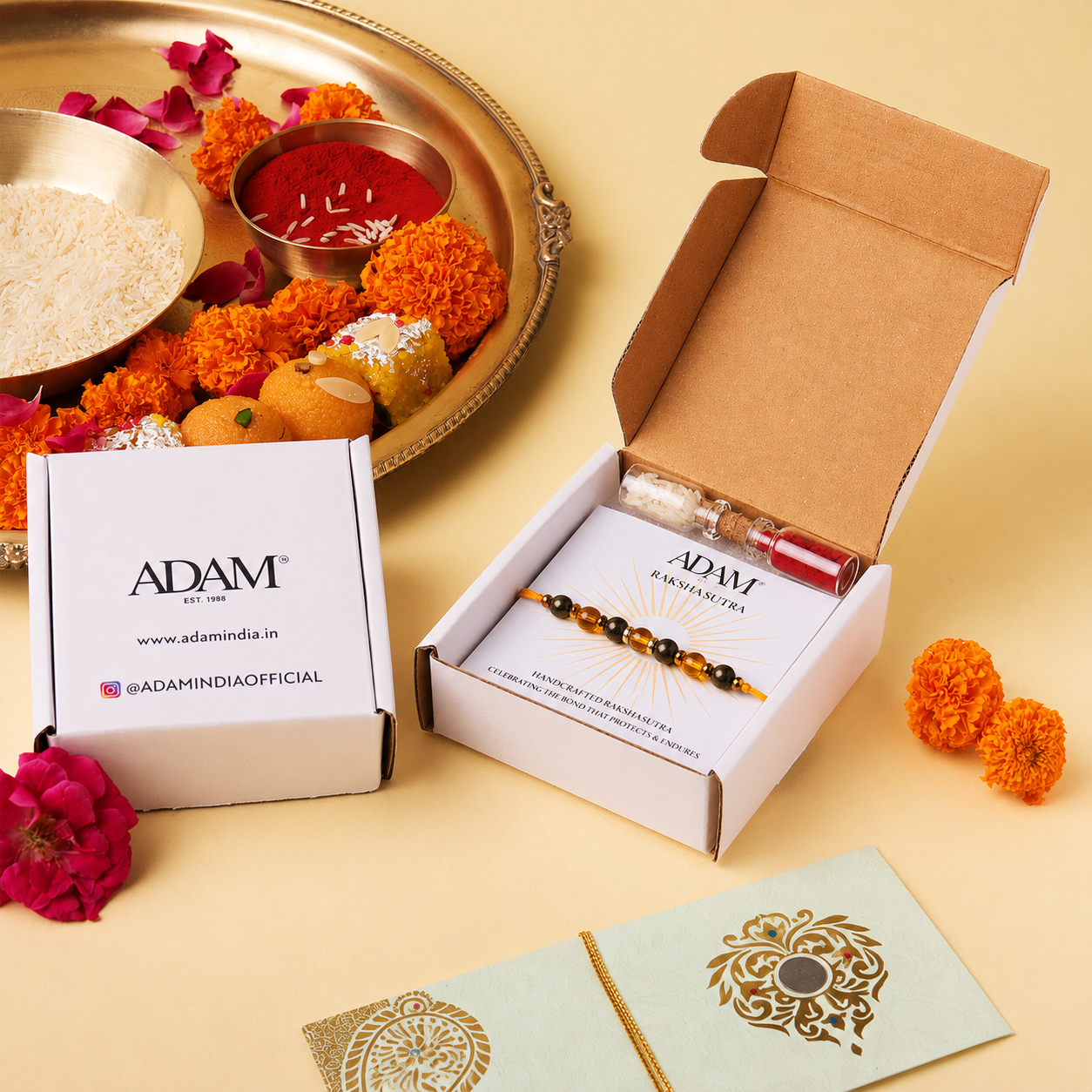 Pyrite & Citrine Natural Stone Rakhi