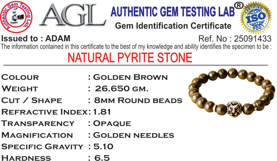 Pyrite Money Magnet Natural Stone Panther Bracelet