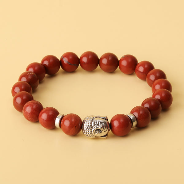 Red Jasper Natural Stone Buddha Bracelet