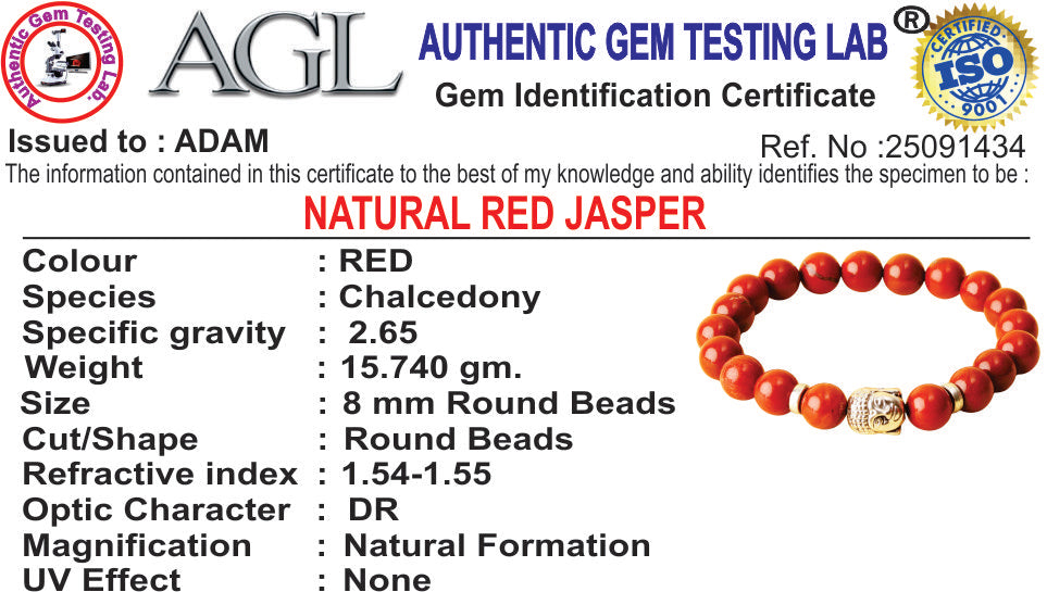 Red Jasper Natural Stone Buddha Bracelet