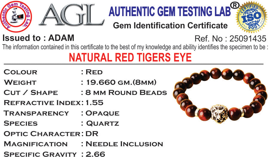 Red Tiger Eye Natural Stone Panther Bracelet