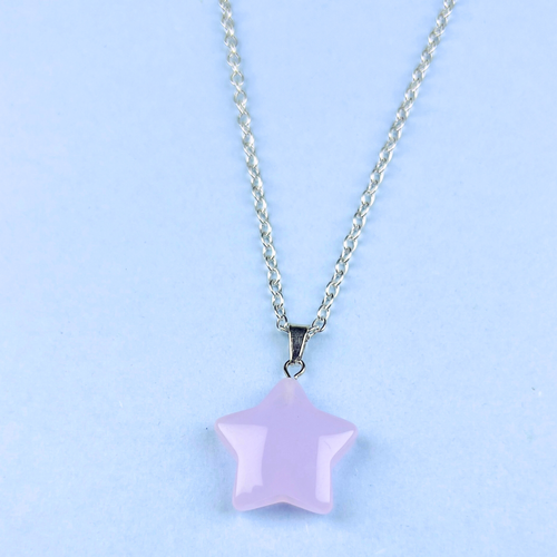 Rose Quartz Star Pendant Necklace