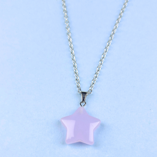 Rose Quartz Star Pendant Necklace