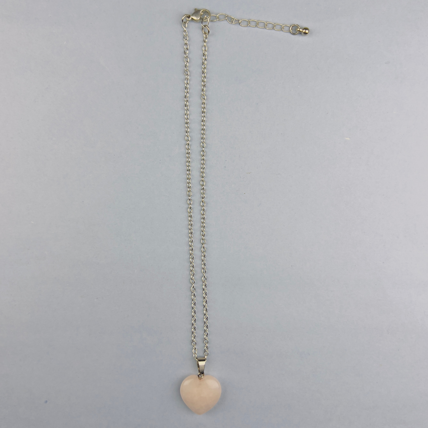 Rose Quartz Healing Heart Pendant Necklace