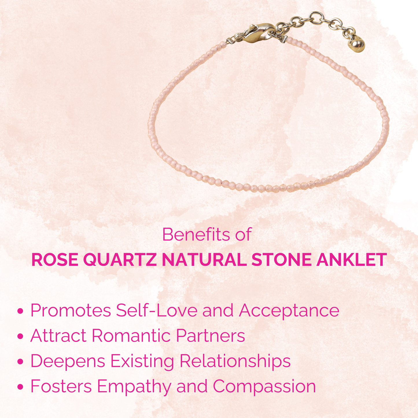 Rose Quartz Natural Stone Anklet