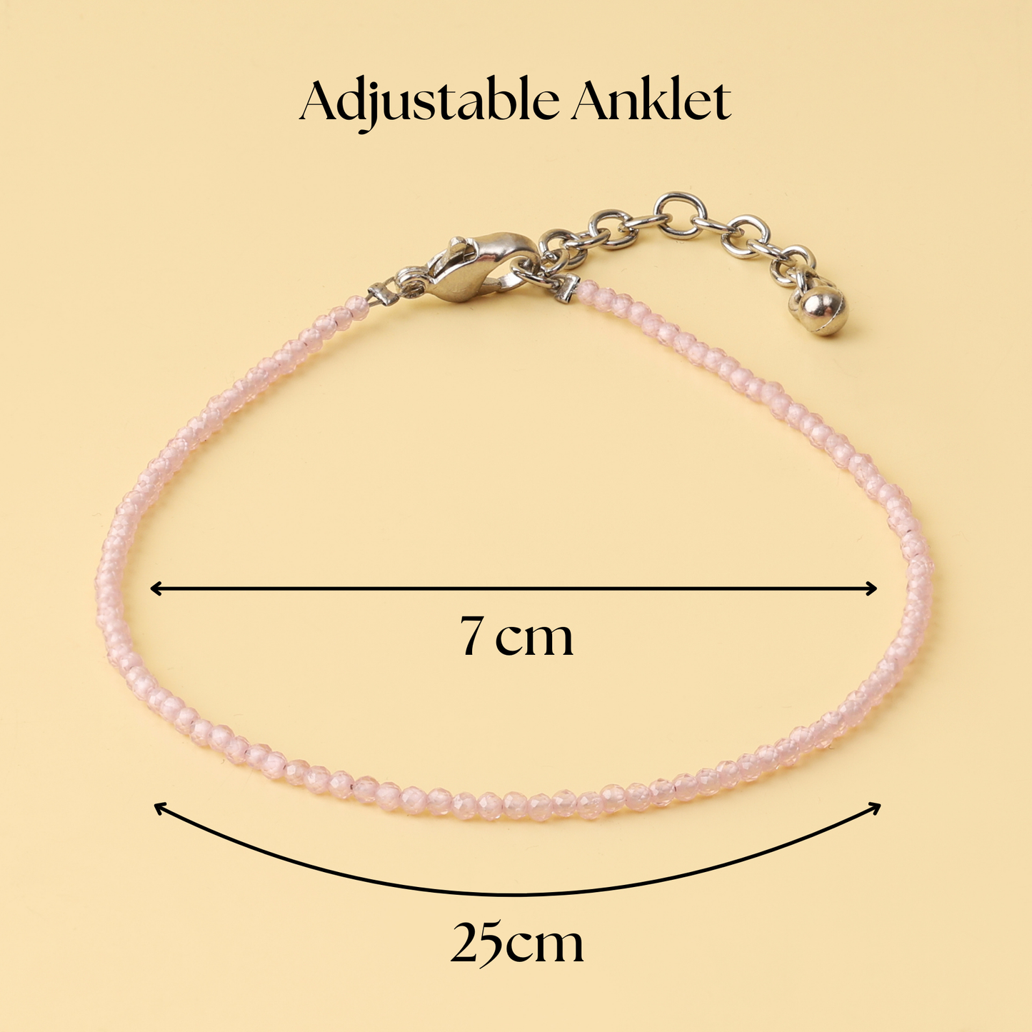 Rose Quartz Natural Stone Anklet
