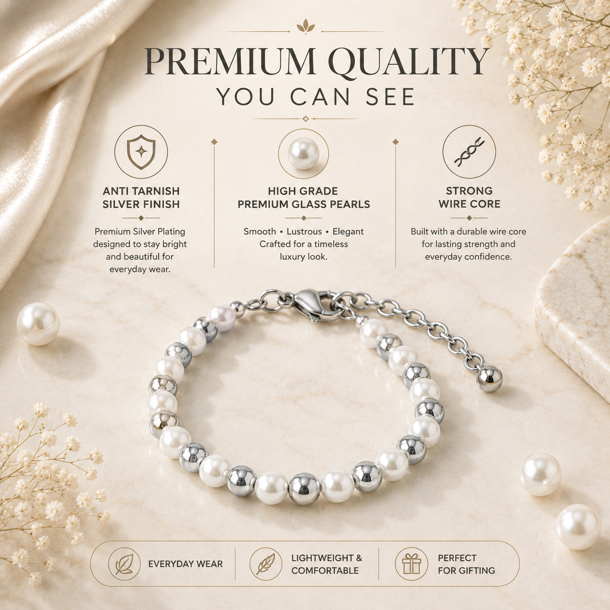 Round Pearl Bracelet
