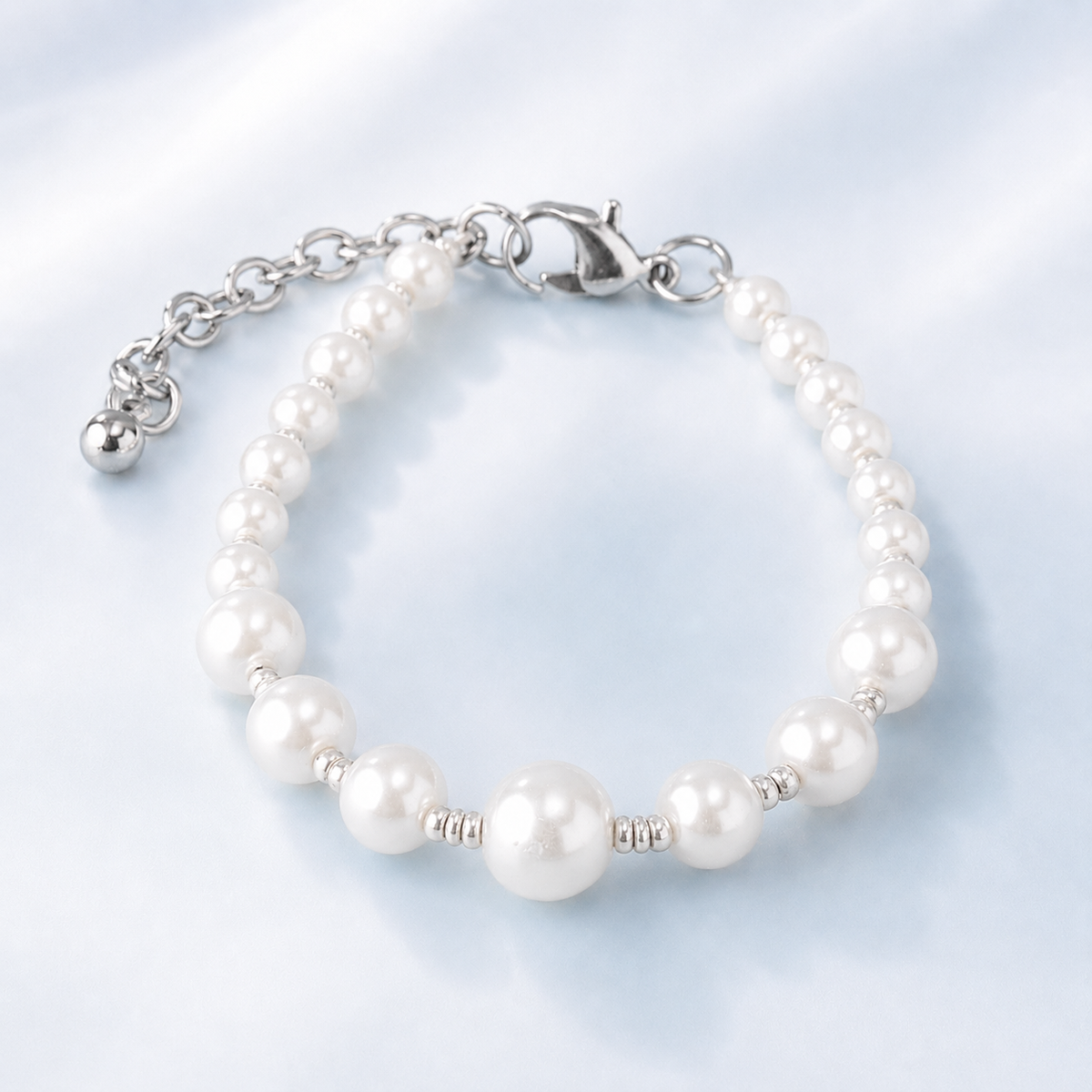 Round Pearl Bracelet with Dainty Seed Beads