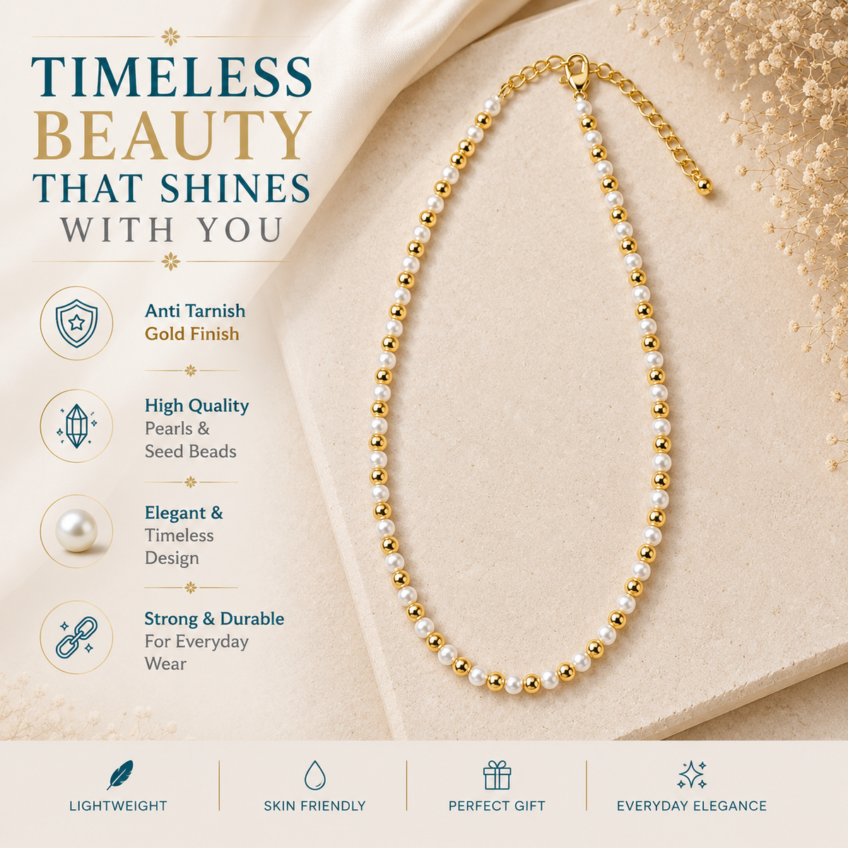 Round Pearl Necklace