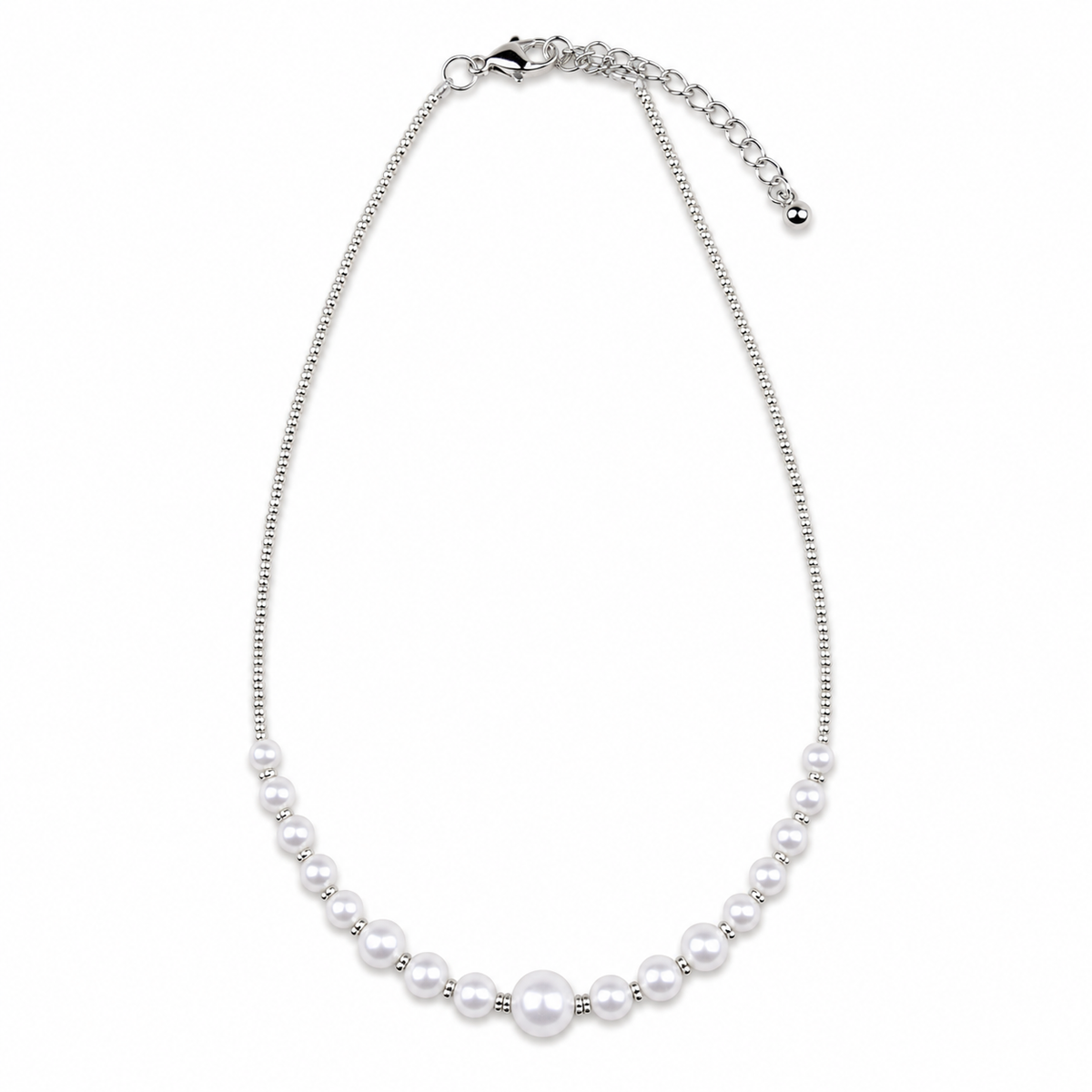 Round Pearl Necklace with Dainty Seed Beads