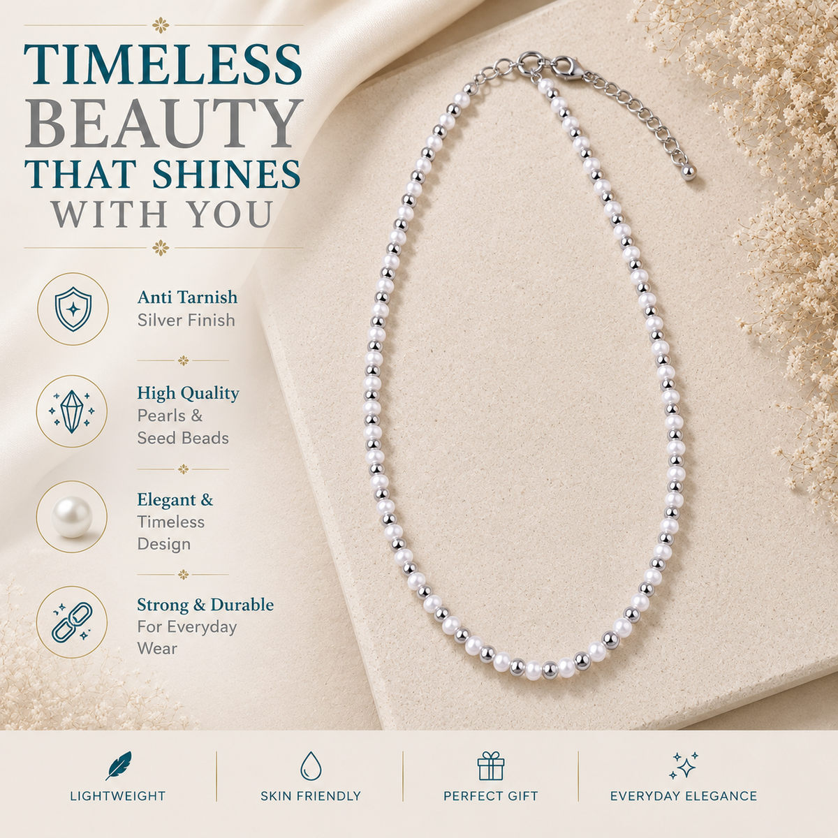 Round Pearl Necklace