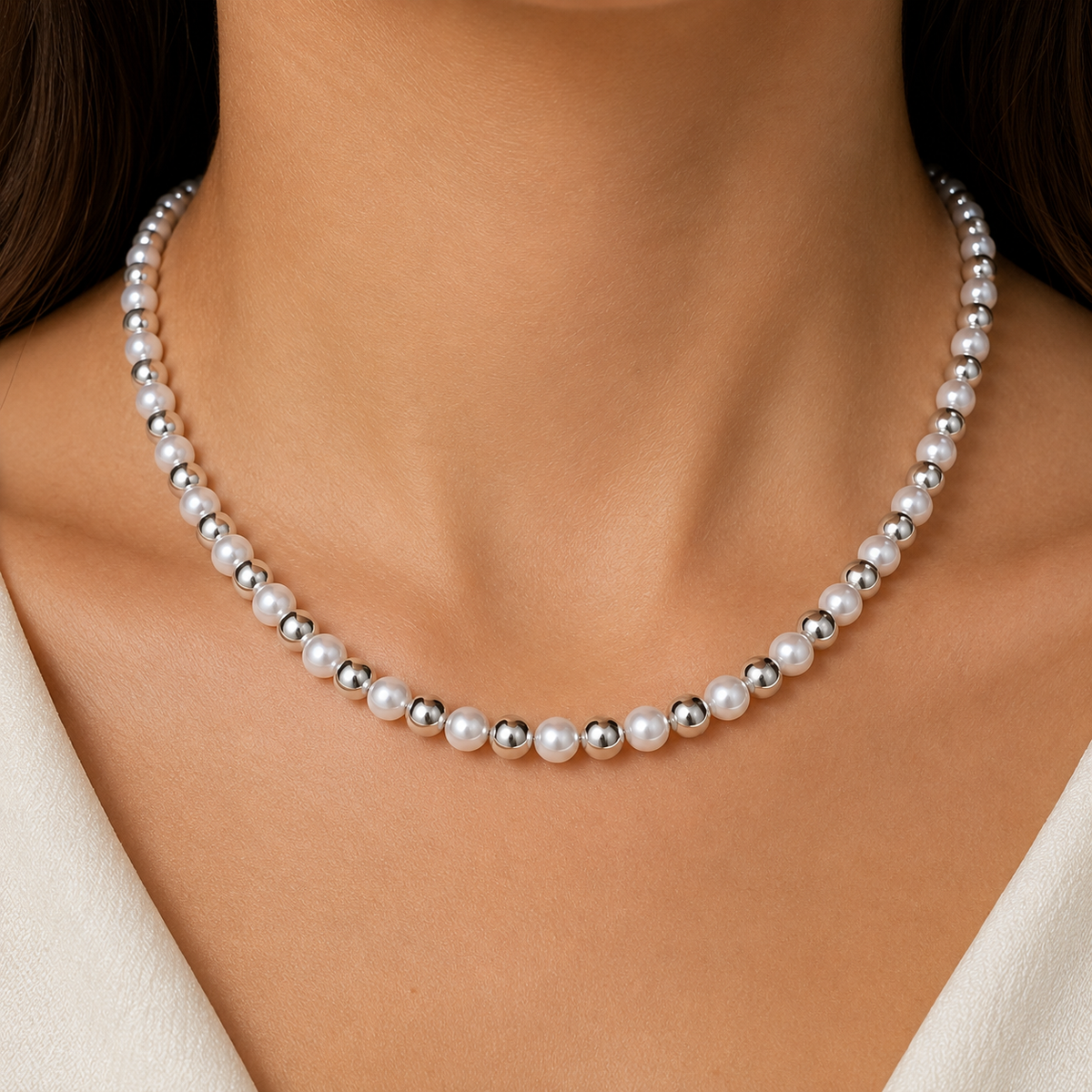Round Pearl Necklace