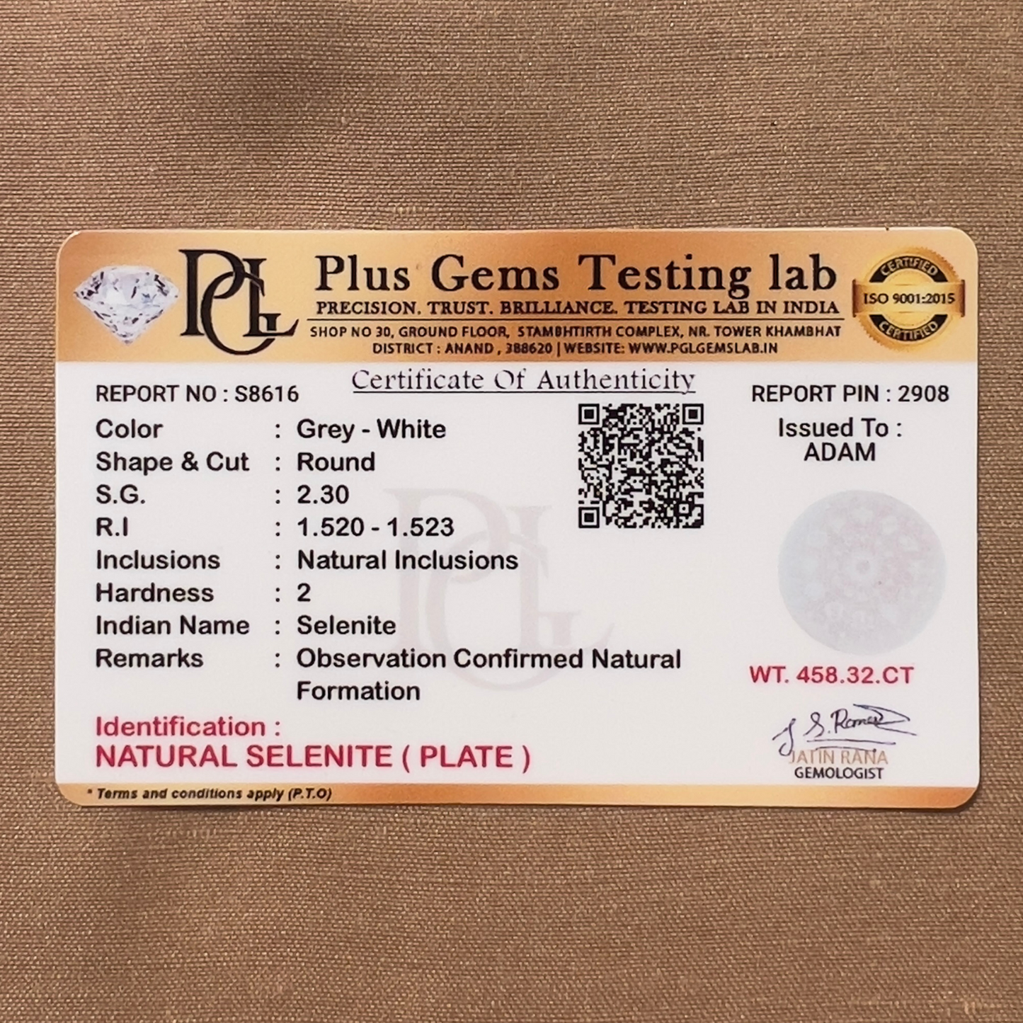 Selenite Crystal Recharging Plate