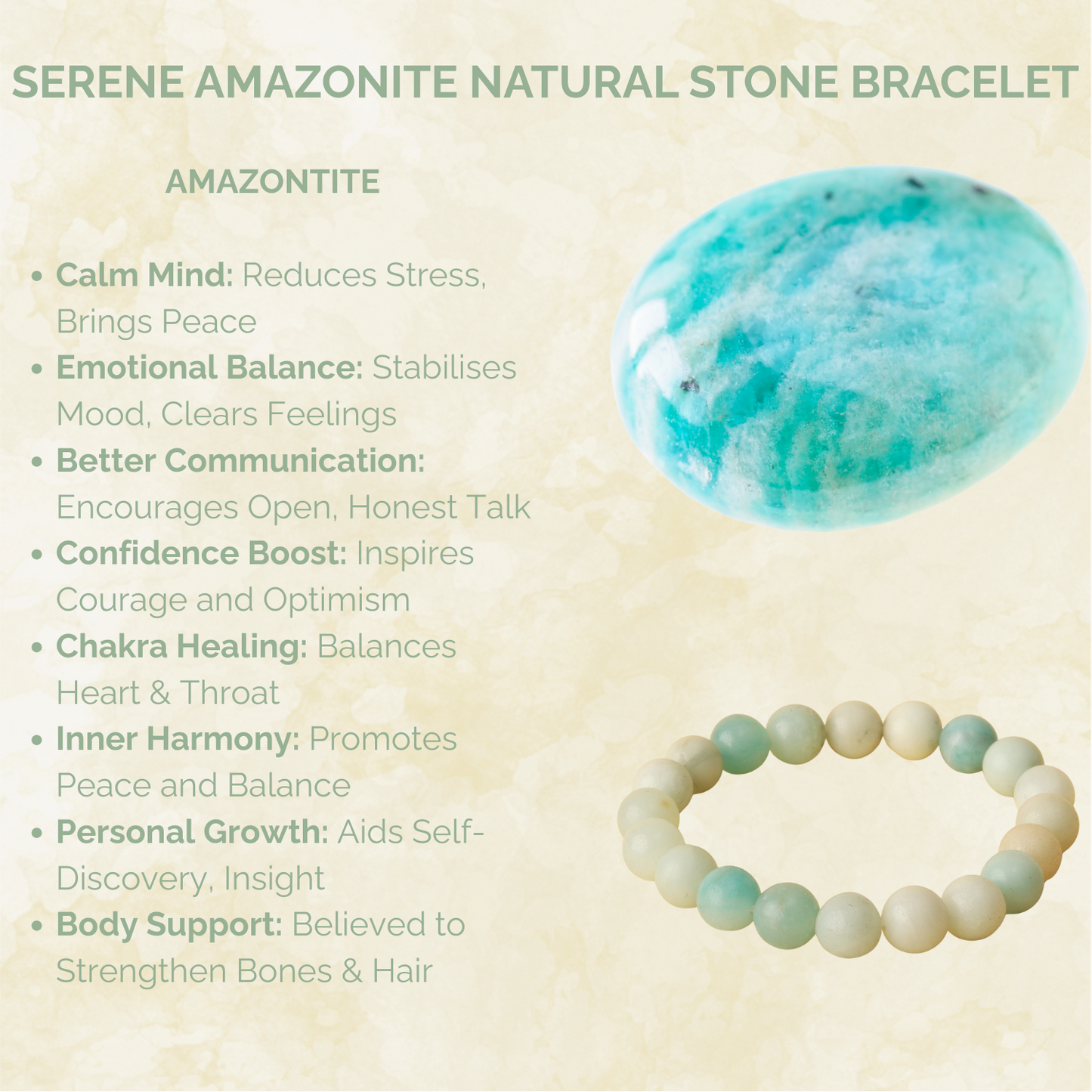 Serene Amazonite Natural Stone Bracelet