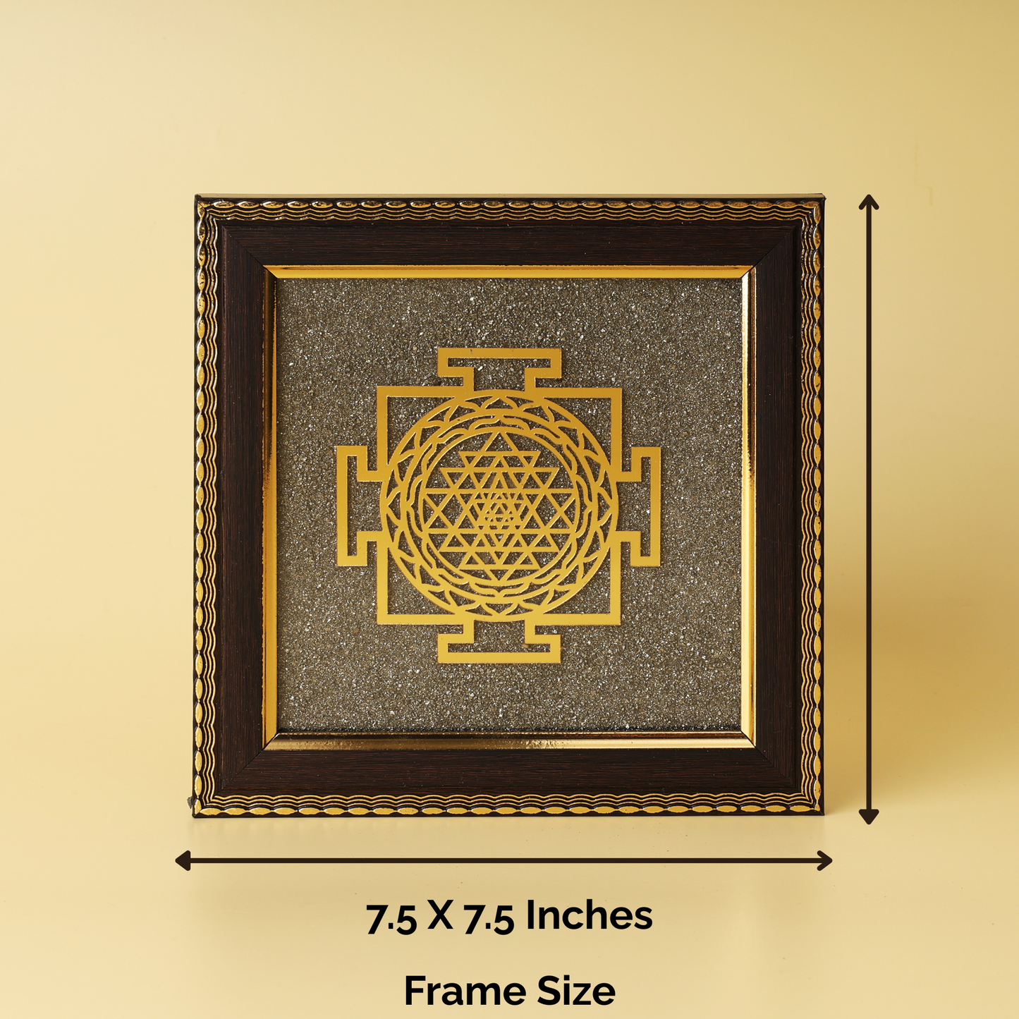 Shree Yantra on Raw Pyrite Frame