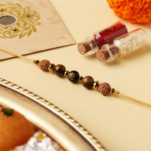 Shri Ganesh Rudraksh Natural Stone Rakhi
