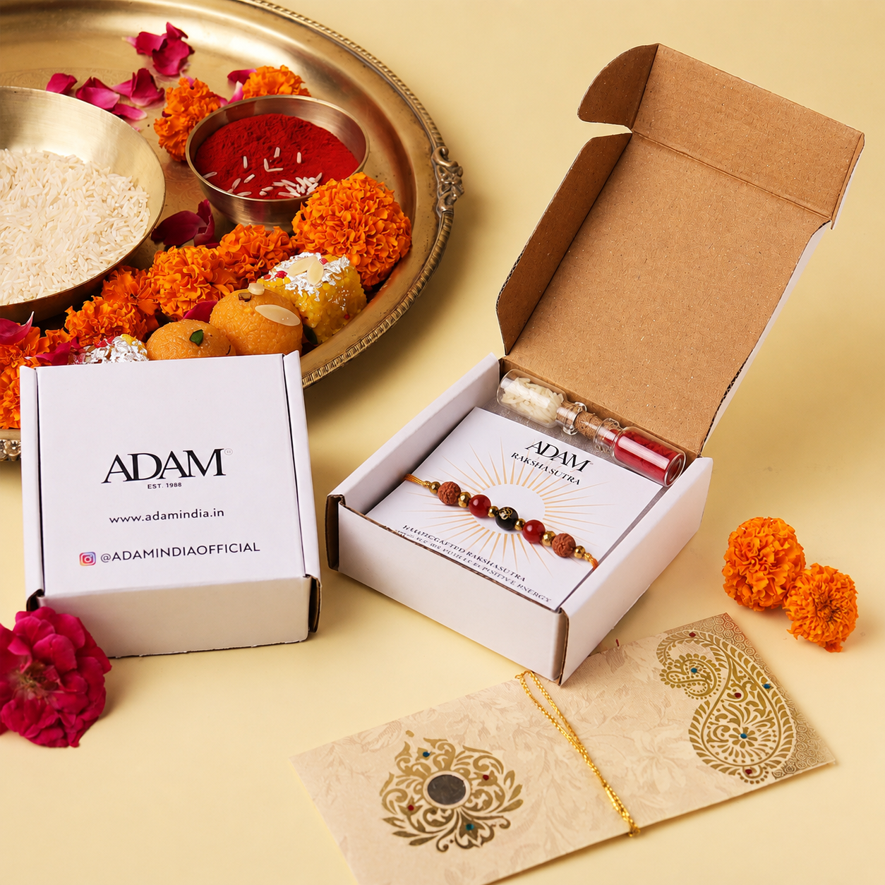 Shri Ganesh Rudraksh Natural Stone Rakhi