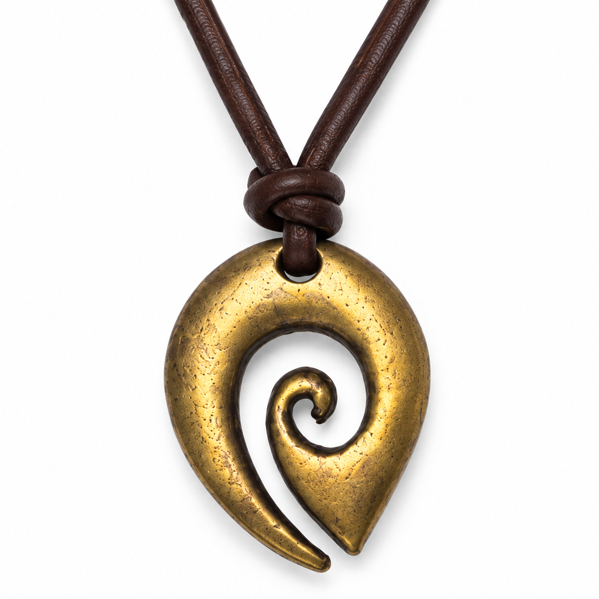 Spiral Pendant Leather Necklace for Men