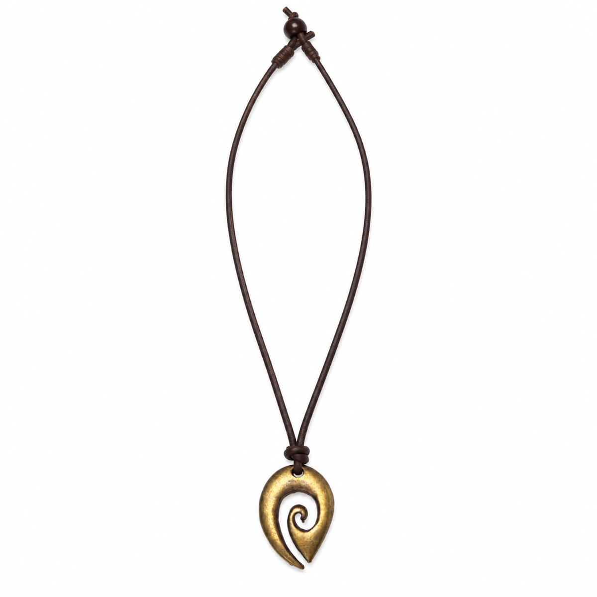 Spiral Pendant Leather Necklace for Men