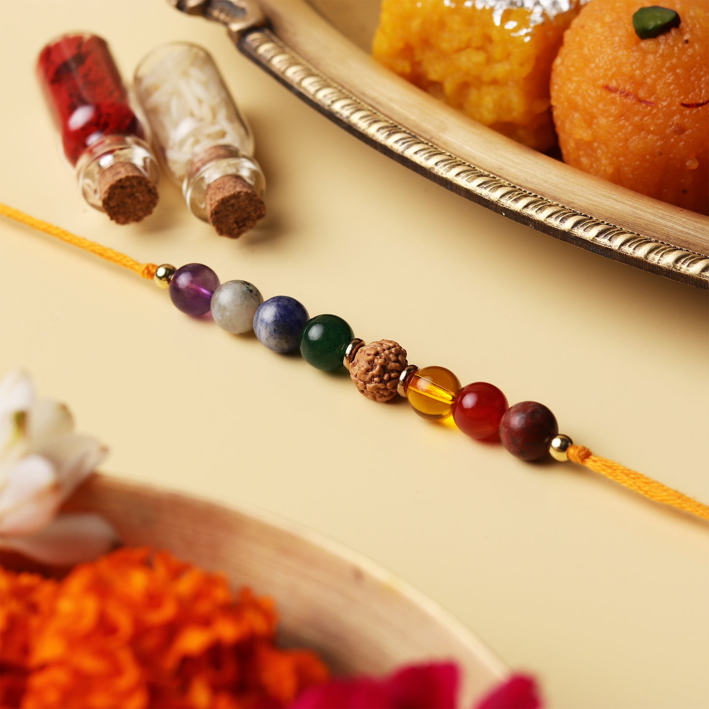 Spiritual 7 Chakra Natural Stone Rakhi