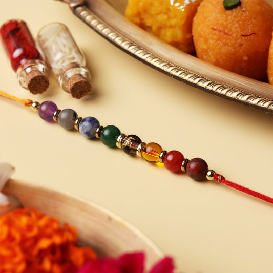 Spiritual 7 Chakra Natural Stone Rakhi