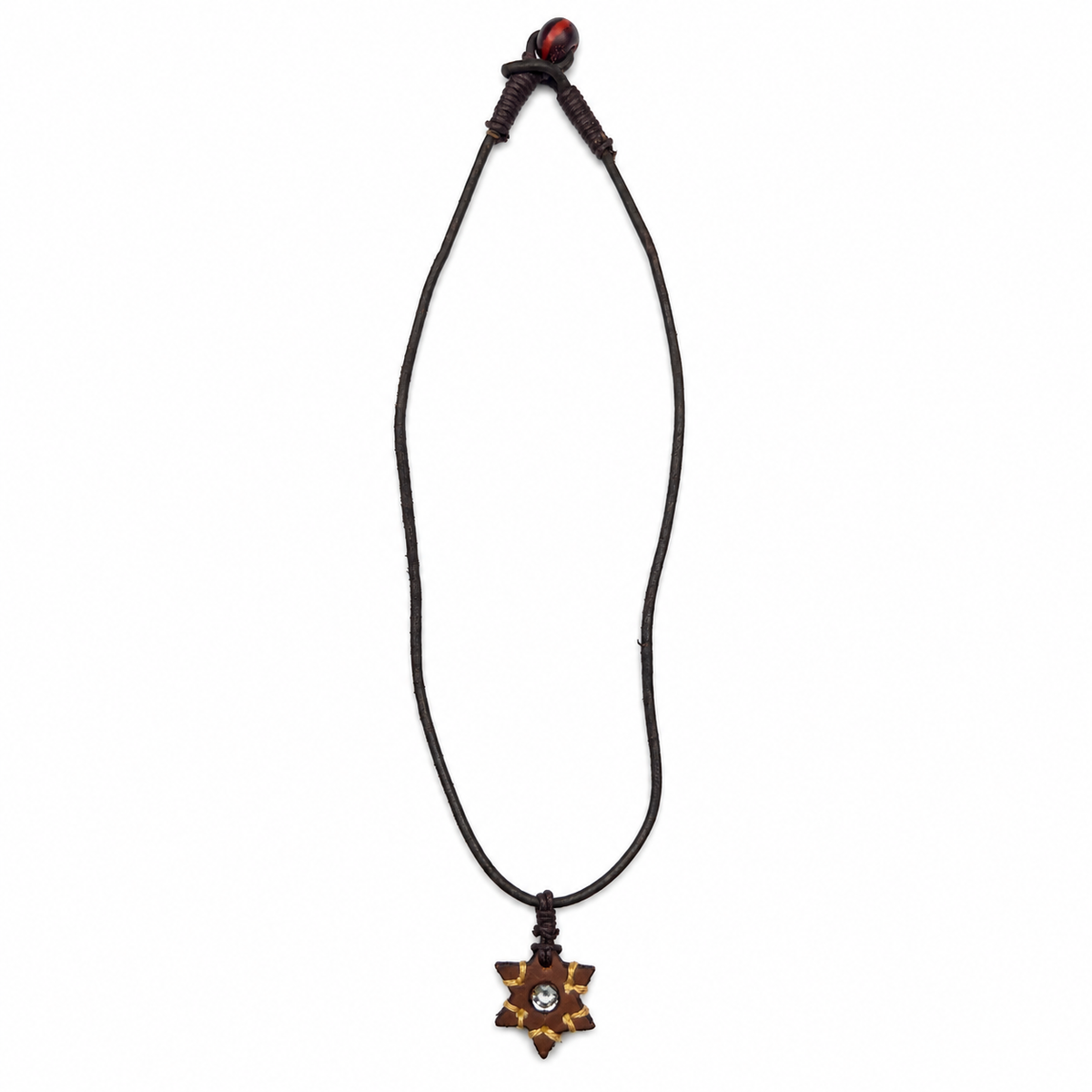Starburst Leather Pendant Necklace for Women