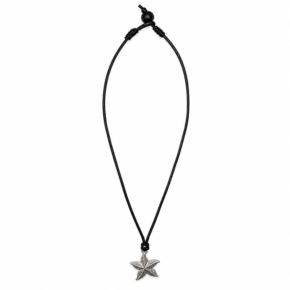Starfish Pendant Leather Necklace for Women
