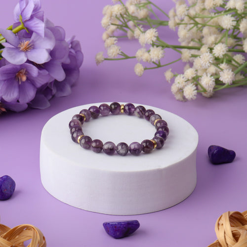 Stress Relief Amethyst Natural Stone Bracelet