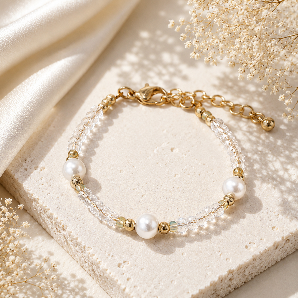 Stylish Pearl & Seed Bead Bracelet