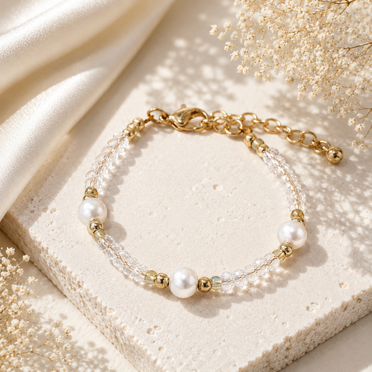 Stylish Pearl & Seed Bead Bracelet