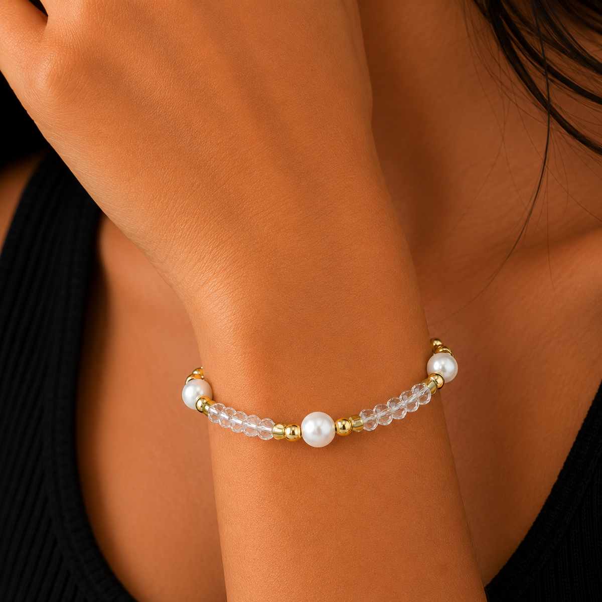 Stylish Pearl & Seed Bead Bracelet