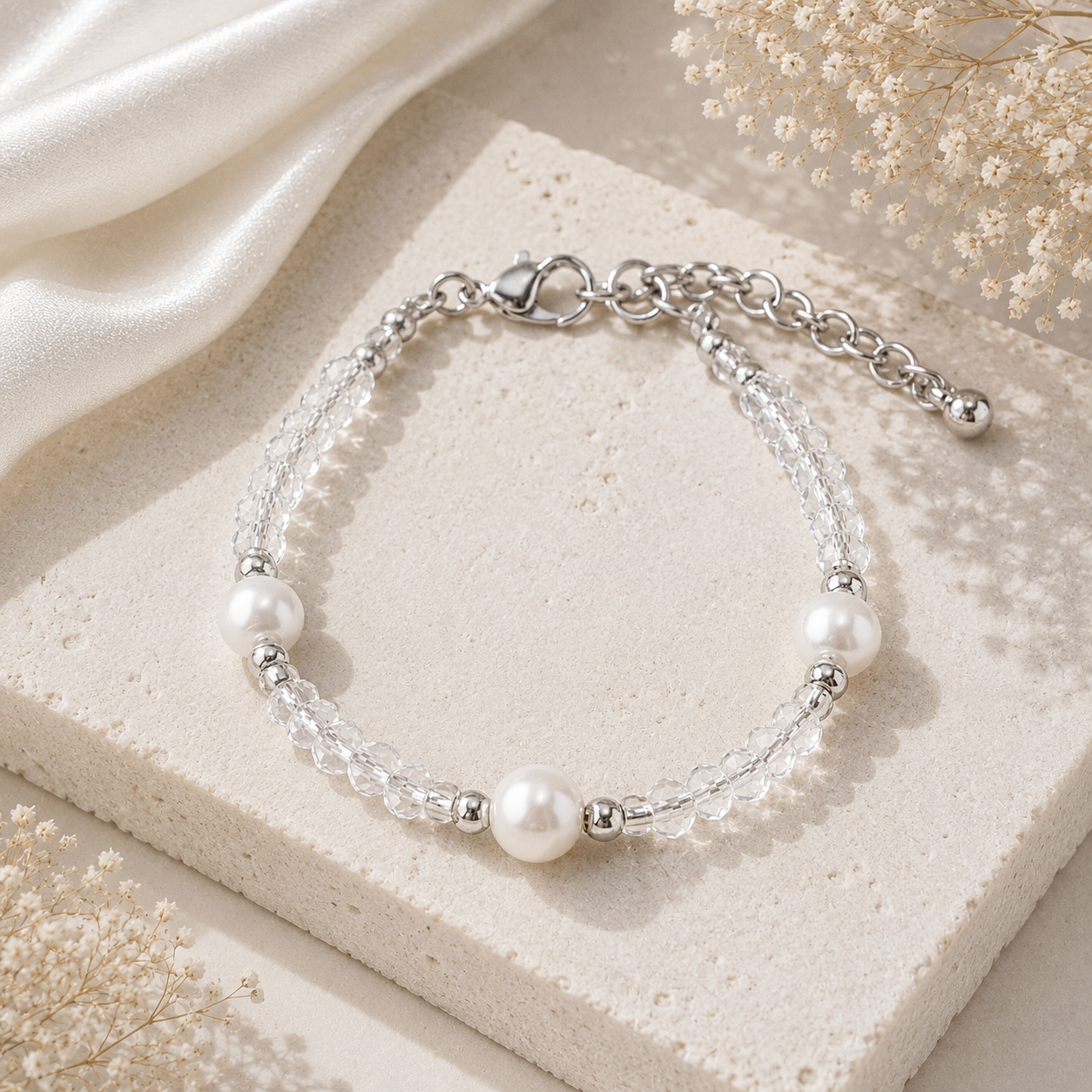 Stylish Pearl & Seed Bead Bracelet