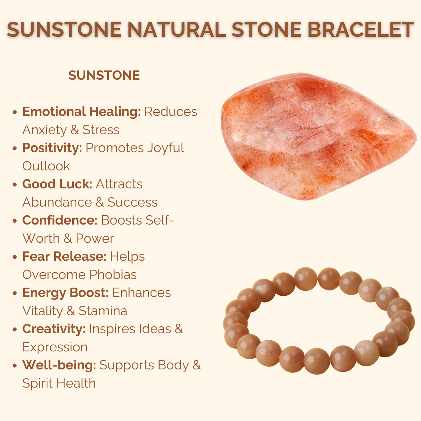 Positivity Sunstone Natural Stone Bracelet