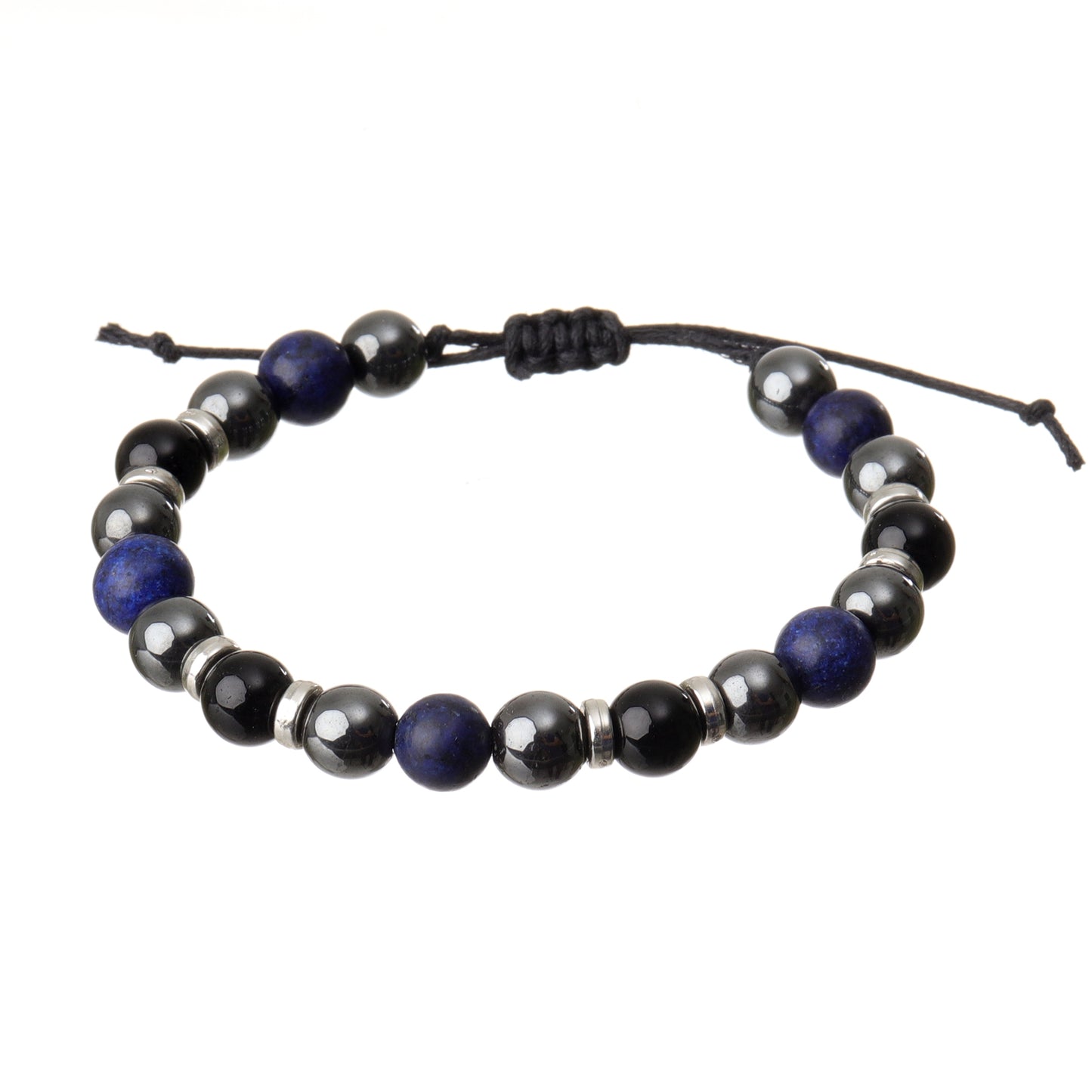 The Alpha Bracelet - Hematite & Lapis Lazuli Natural Stone