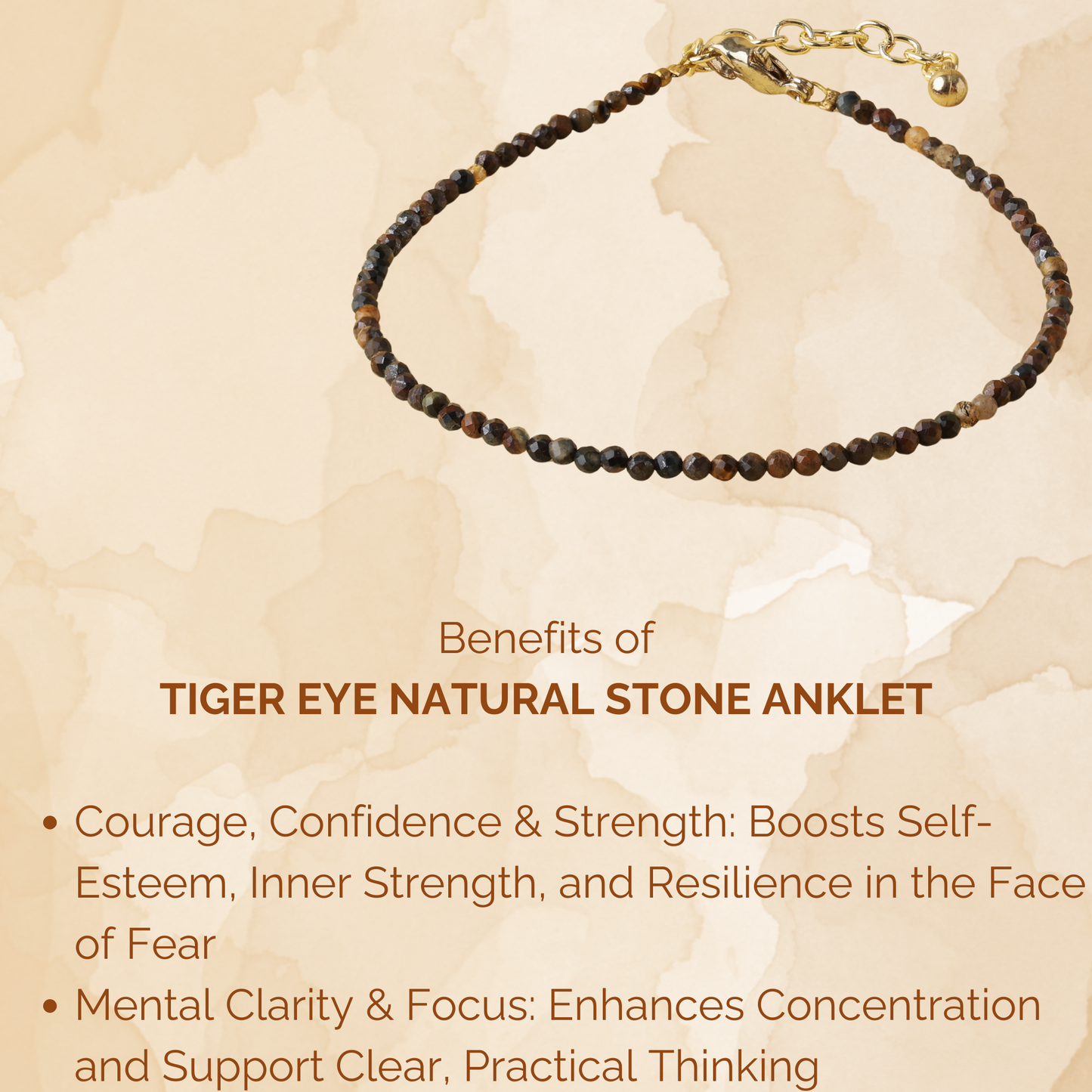 Tiger Eye Natural Stone Anklet