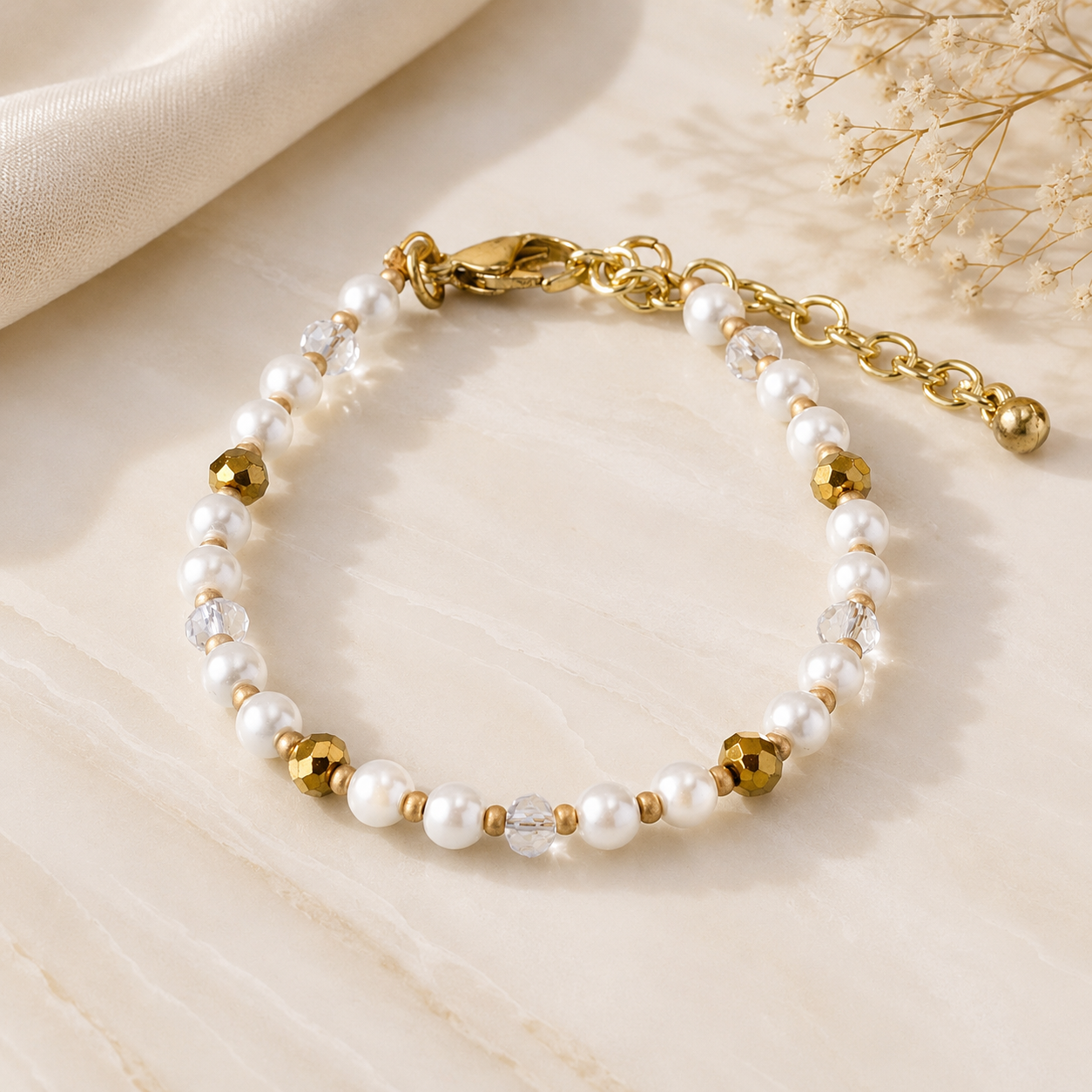 Timeless Pearl Bracelet with Seed Beads