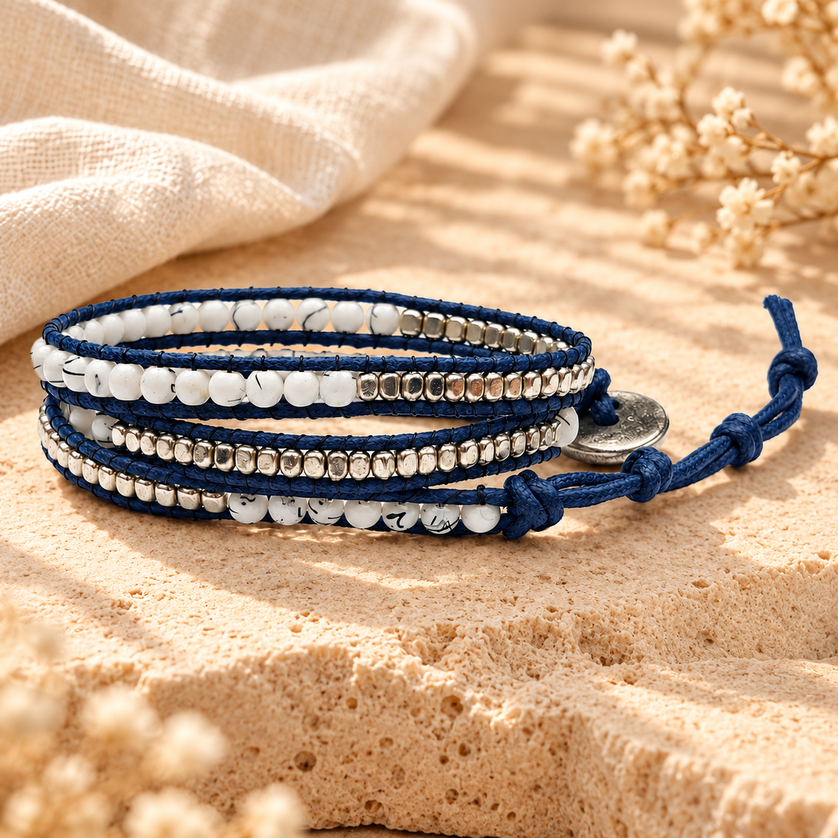 Triple Wrap Beaded Bracelet for Women