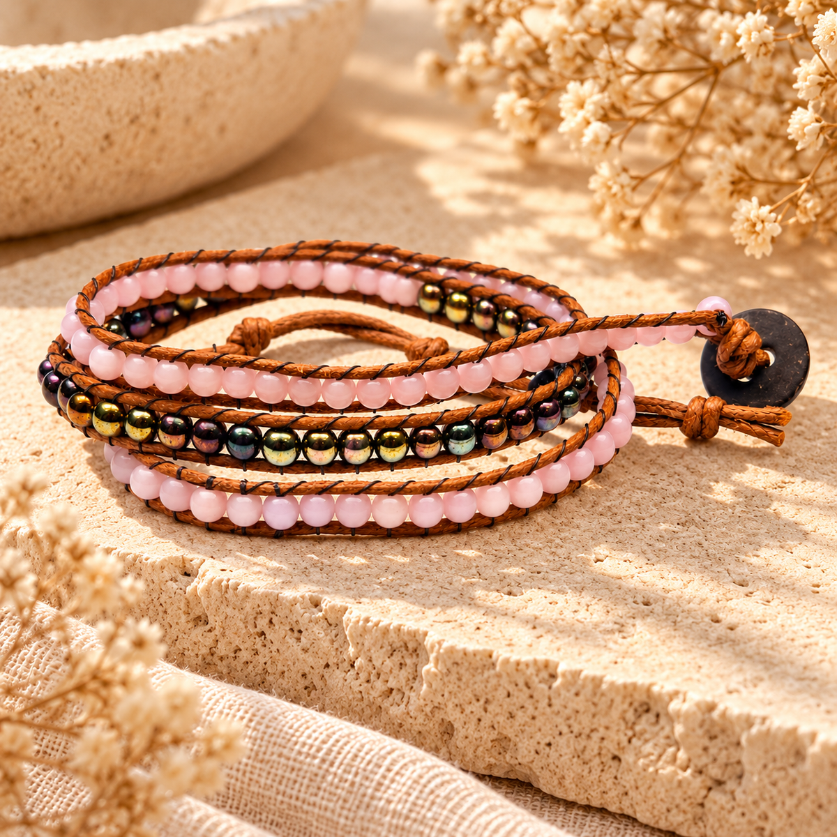 Triple Wrap Beaded Bracelet for Women