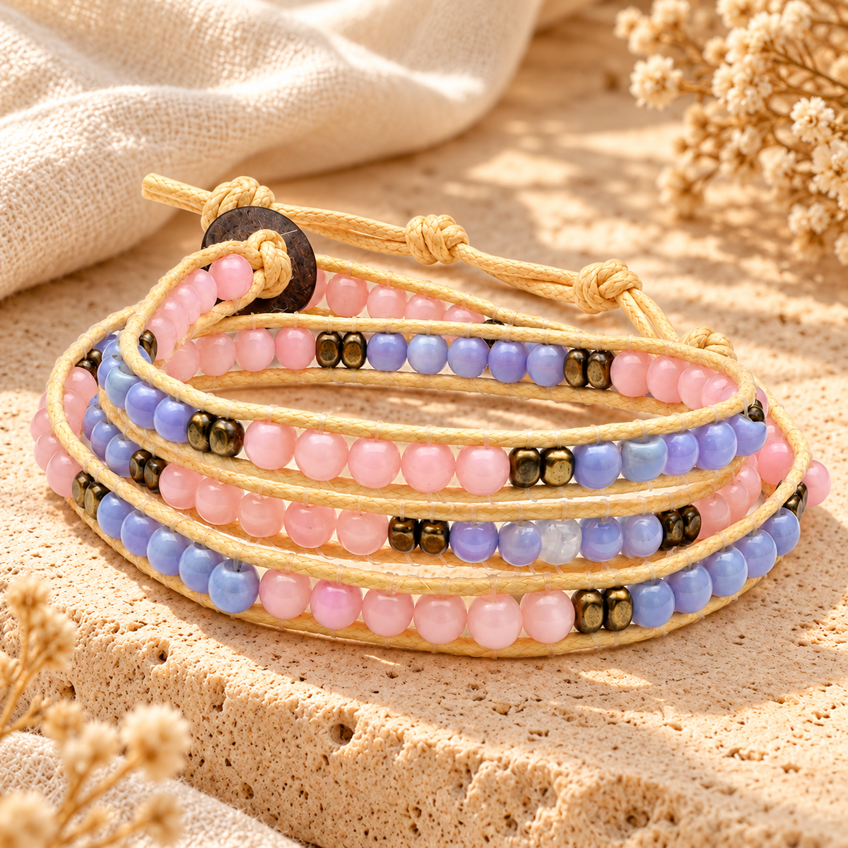 Triple Wrap Beaded Bracelet for Women