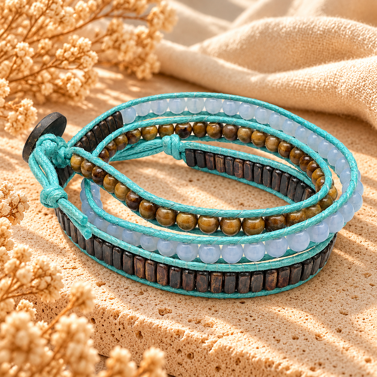 Triple Wrap Beaded Bracelet for Women
