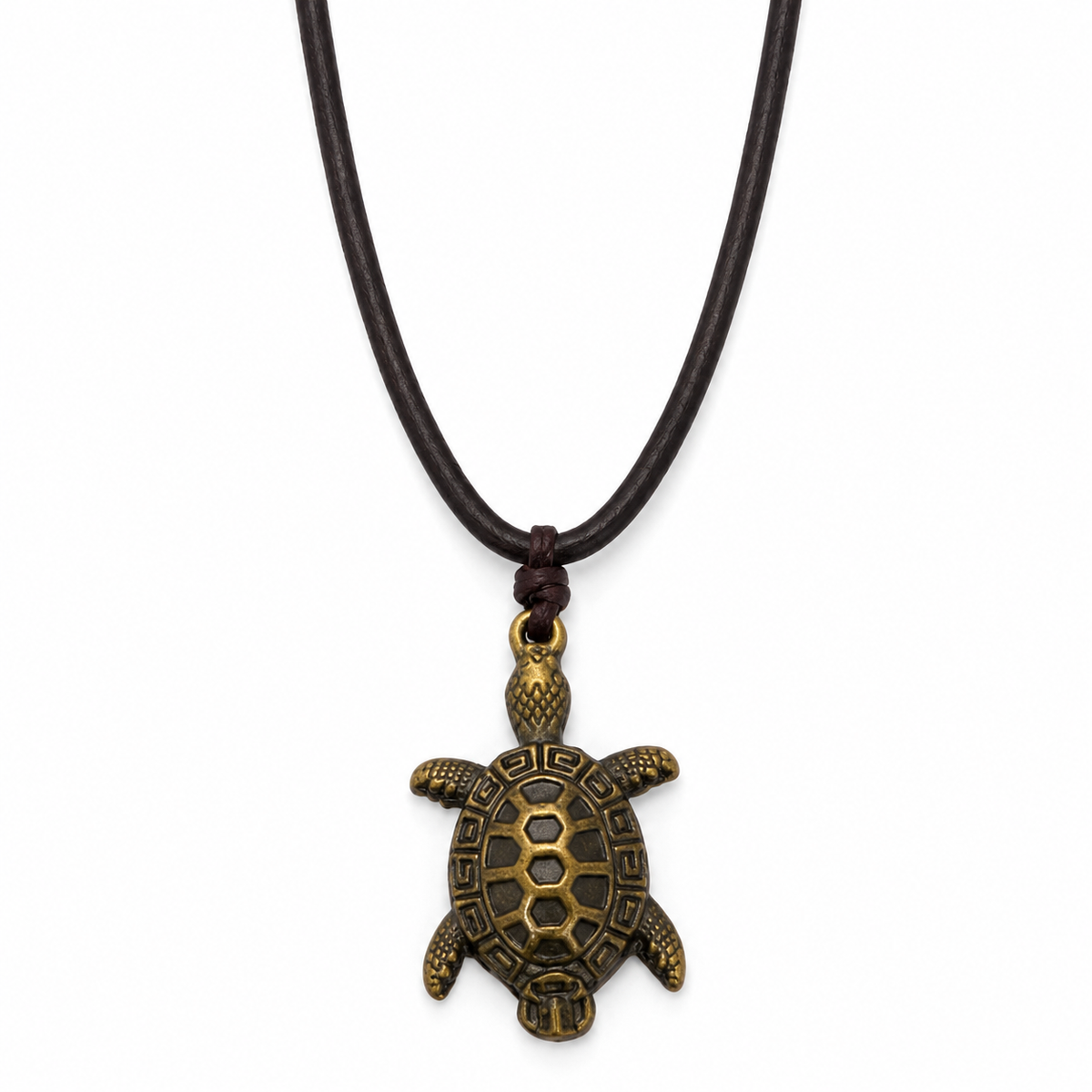 Turtle Pendant Leather Necklace for Men
