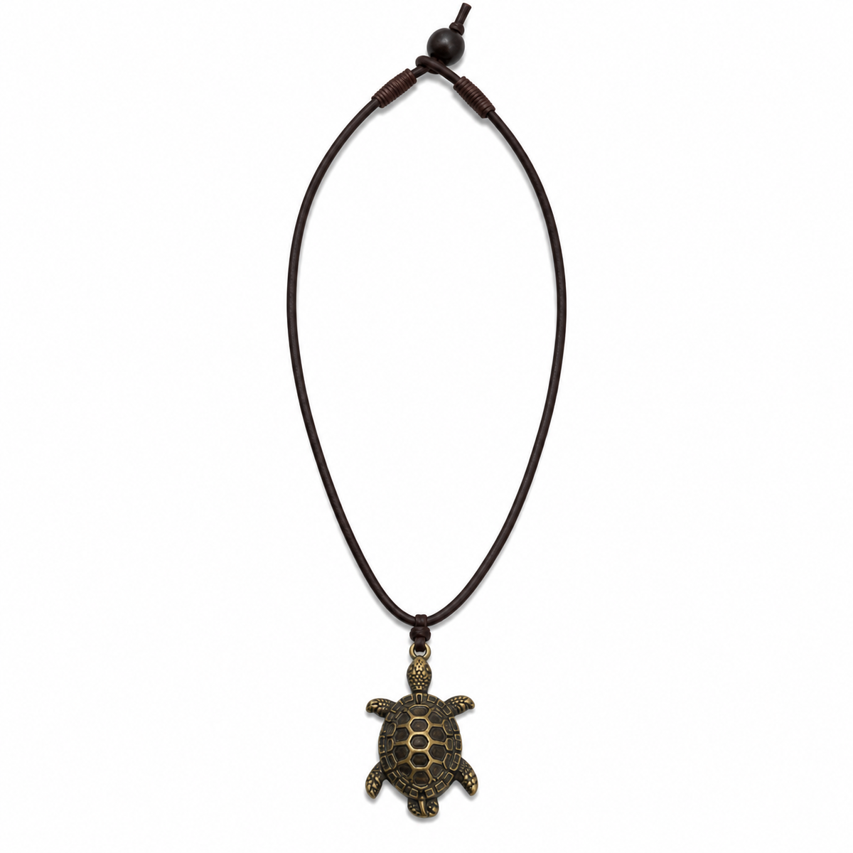 Turtle Pendant Leather Necklace for Men